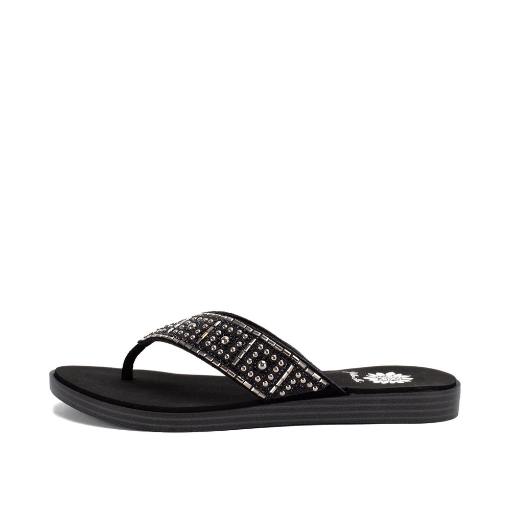 YELLOW BOX  DELANA BLACK  Flip Flop sandals NEW IN BOX MEDIUM WIDTH